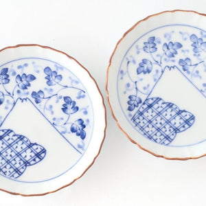 Standing-rimmed Plate Mt.Fuji and Arabesque | Sauce Plate Arita Ware