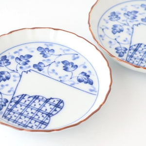 Standing-rimmed Plate Mt.Fuji and Arabesque | Sauce Plate Arita Ware