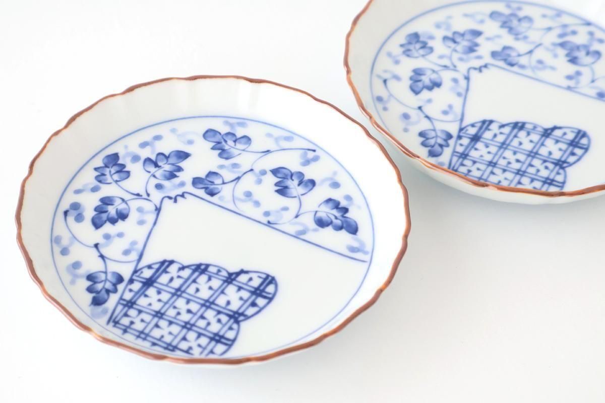 Standing-rimmed Plate Mt.Fuji and Arabesque | Sauce Plate Arita Ware