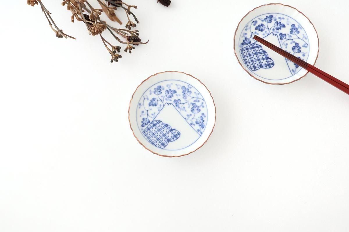 Standing-rimmed Plate Mt.Fuji and Arabesque | Sauce Plate Arita Ware