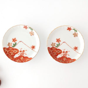 Standing-rimmed Plate Mt.Fuji and Cherry Blossoms | Sauce Plate Arita Ware