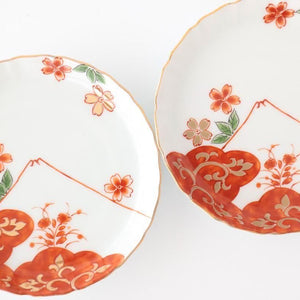 Standing-rimmed Plate Mt.Fuji and Cherry Blossoms | Sauce Plate Arita Ware
