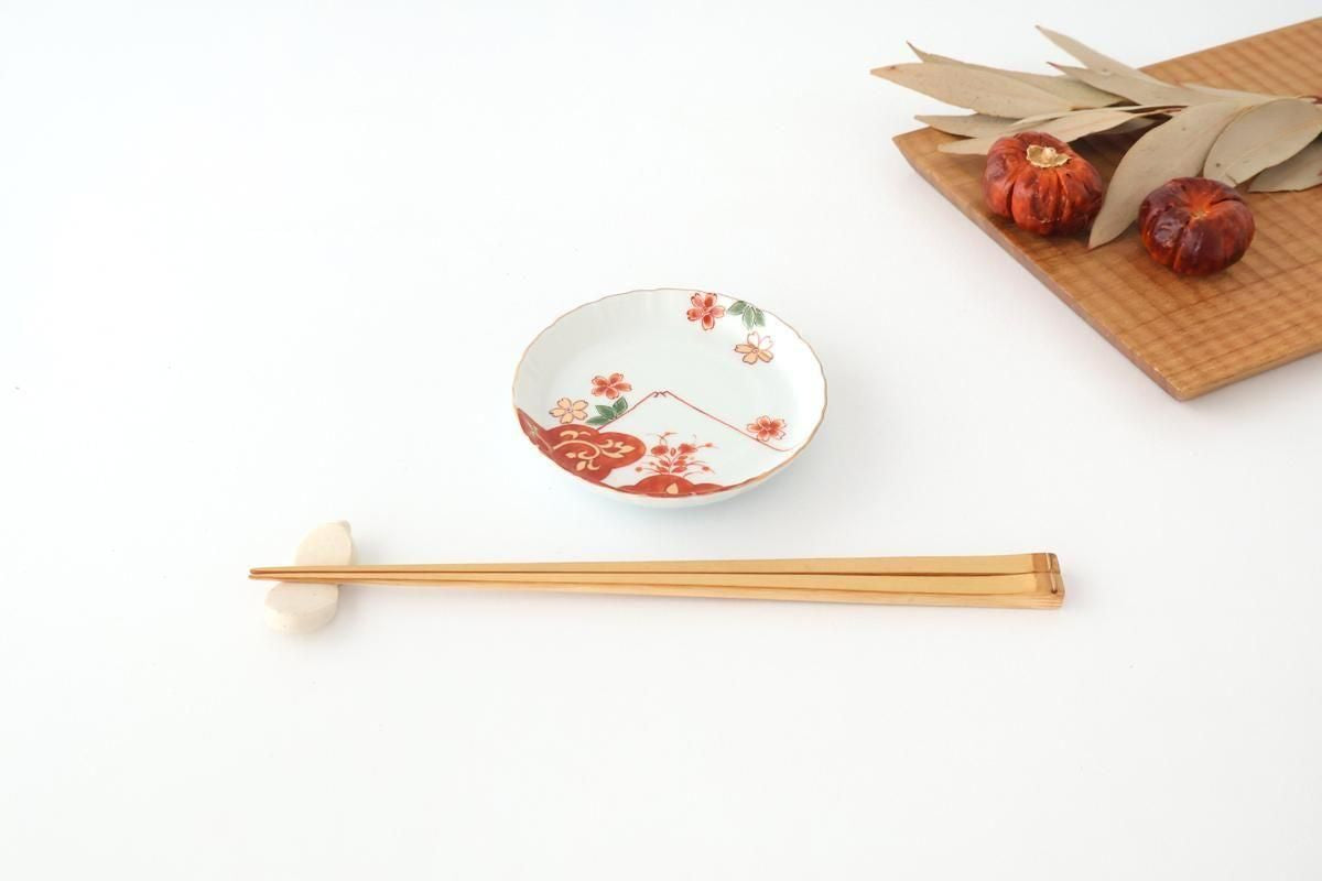 Standing-rimmed Plate Mt.Fuji and Cherry Blossoms | Sauce Plate Arita Ware
