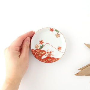 Standing-rimmed Plate Mt.Fuji and Cherry Blossoms | Sauce Plate Arita Ware