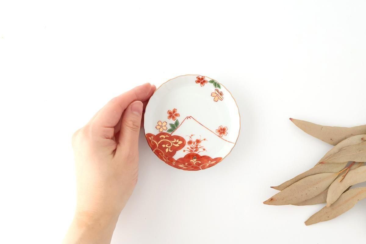 Standing-rimmed Plate Mt.Fuji and Cherry Blossoms | Sauce Plate Arita Ware