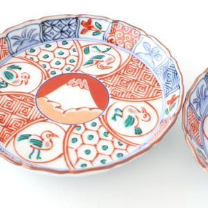 Standing-rimmed Plate Mt.Fuji and Auspicious Pattern | Sauce Plate Arita Ware