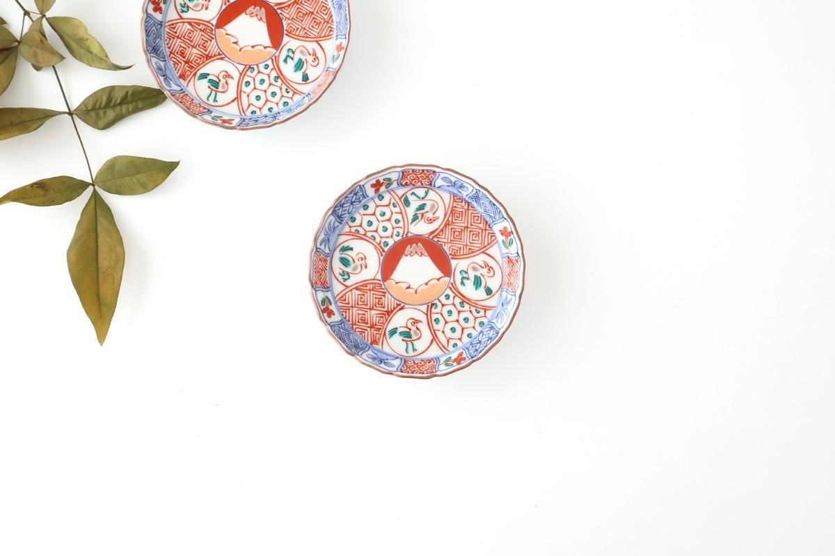 Standing-rimmed Plate Mt.Fuji and Auspicious Pattern | Sauce Plate Arita Ware
