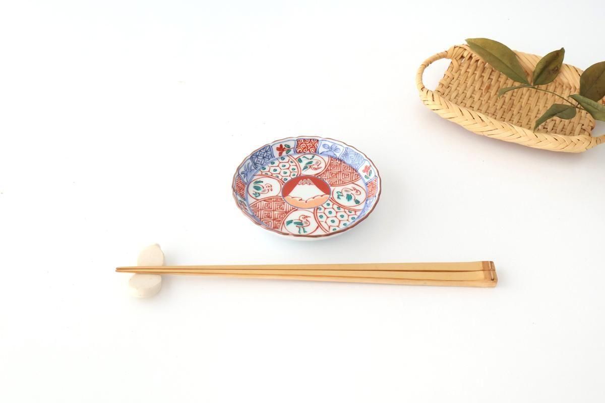 Standing-rimmed Plate Mt.Fuji and Auspicious Pattern | Sauce Plate Arita Ware