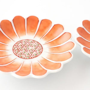 Chrysanthemum-shaped Sauce Plate Red Flower | Arita Ware