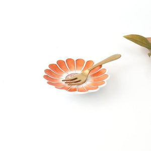 Chrysanthemum-shaped Sauce Plate Red Flower | Arita Ware