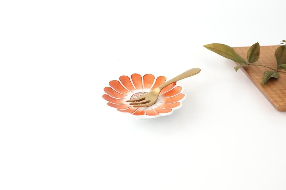 Chrysanthemum-shaped Sauce Plate Red Flower | Arita Ware