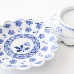 Chrysanthemum-shaped Sauce Plate Blue Plum | Arita Ware