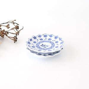 Chrysanthemum-shaped Sauce Plate Blue Plum | Arita Ware