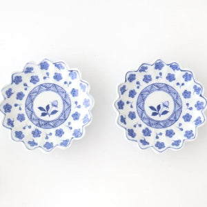 Chrysanthemum-shaped Sauce Plate Blue Plum | Arita Ware