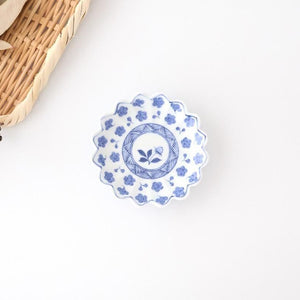 Chrysanthemum-shaped Sauce Plate Blue Plum | Arita Ware