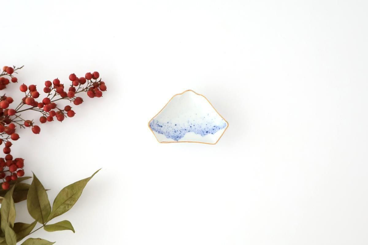 Mount Fuji-shaped Sauce Plate Brown Rim | Arita Ware