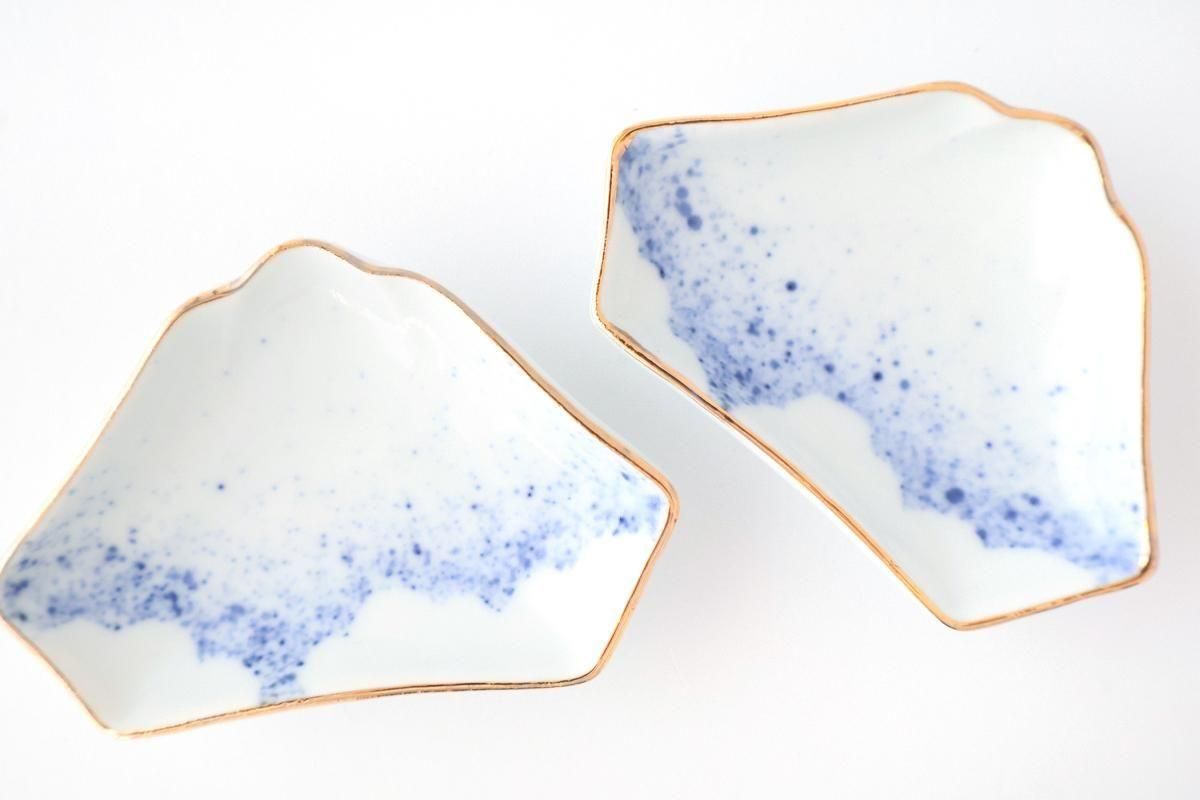 Mount Fuji-shaped Sauce Plate Brown Rim | Arita Ware