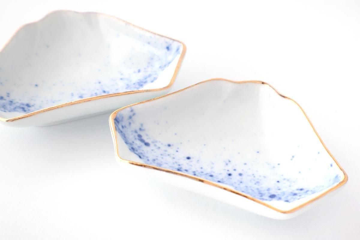 Mount Fuji-shaped Sauce Plate Brown Rim | Arita Ware