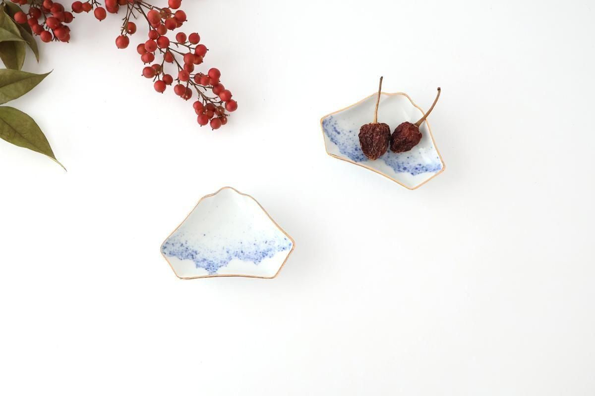 Mount Fuji-shaped Sauce Plate Brown Rim | Arita Ware