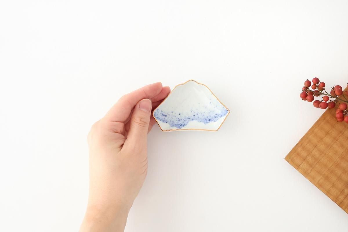 Mount Fuji-shaped Sauce Plate Brown Rim | Arita Ware