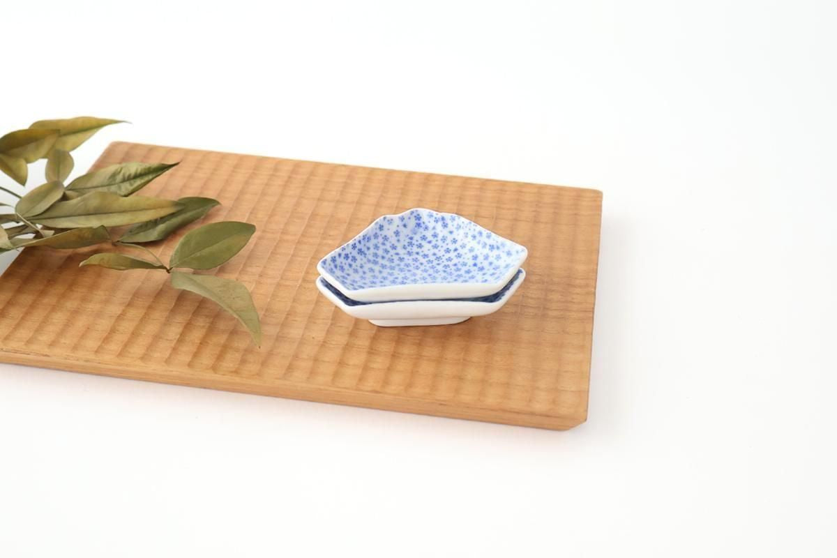 Mount Fuji-shaped Sauce Plate Blue Komon | Arita Ware