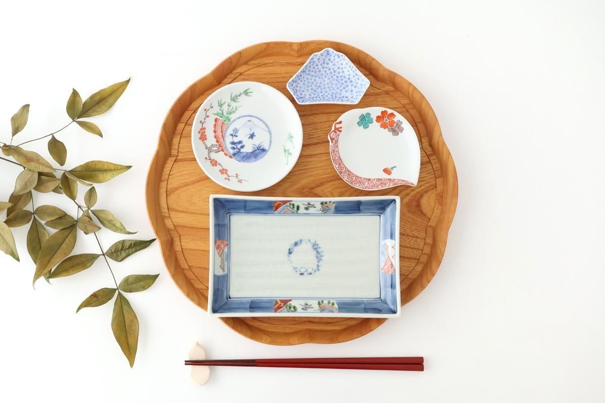 Mount Fuji-shaped Sauce Plate Blue Komon | Arita Ware