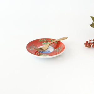 Round Sauce Plate Shochikubai and Mt.fuji | Arita Ware