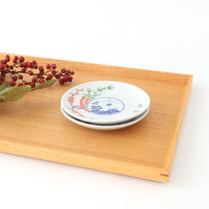 Round Sauce Plate Plum,Warbler and Mt.fuji | Arita Ware