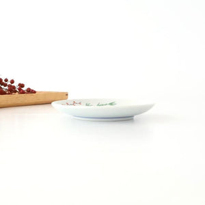 Round Sauce Plate Plum,Warbler and Mt.fuji | Arita Ware