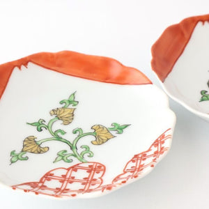 Flower-shaped Plate Mt.Fuji and Hollyhock Arabesque | Sauce Plate Arita Ware