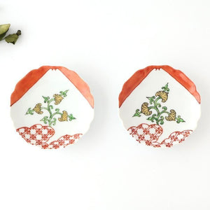 Flower-shaped Plate Mt.Fuji and Hollyhock Arabesque | Sauce Plate Arita Ware