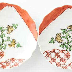 Flower-shaped Plate Mt.Fuji and Hollyhock Arabesque | Sauce Plate Arita Ware