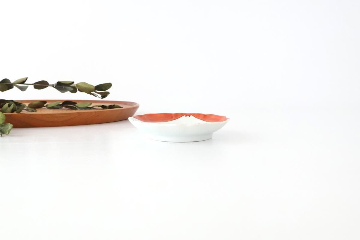 Flower-shaped Plate Mt.Fuji and Hollyhock Arabesque | Sauce Plate Arita Ware