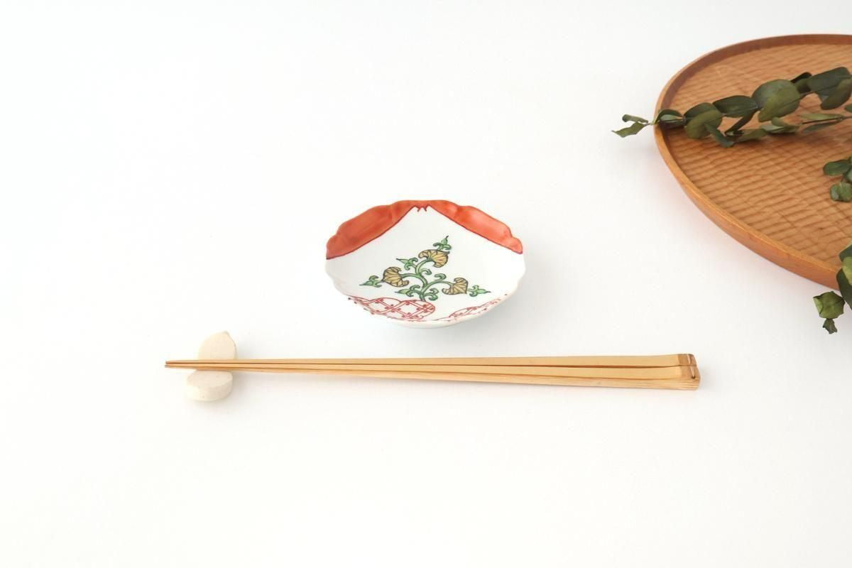 Flower-shaped Plate Mt.Fuji and Hollyhock Arabesque | Sauce Plate Arita Ware