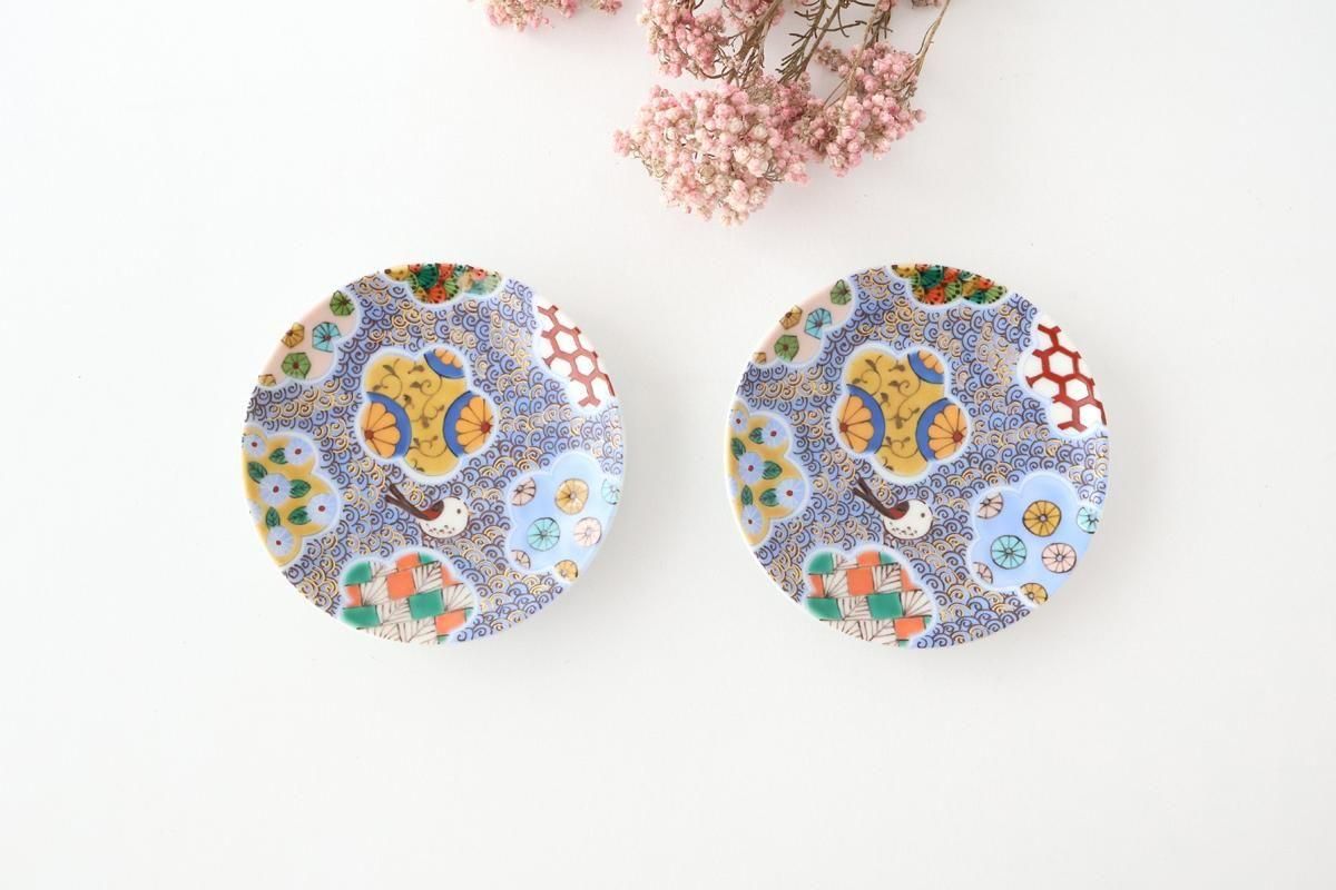 Kutani Art Sauce Plate Plum and Auspicious Pattern | Kutani Ware