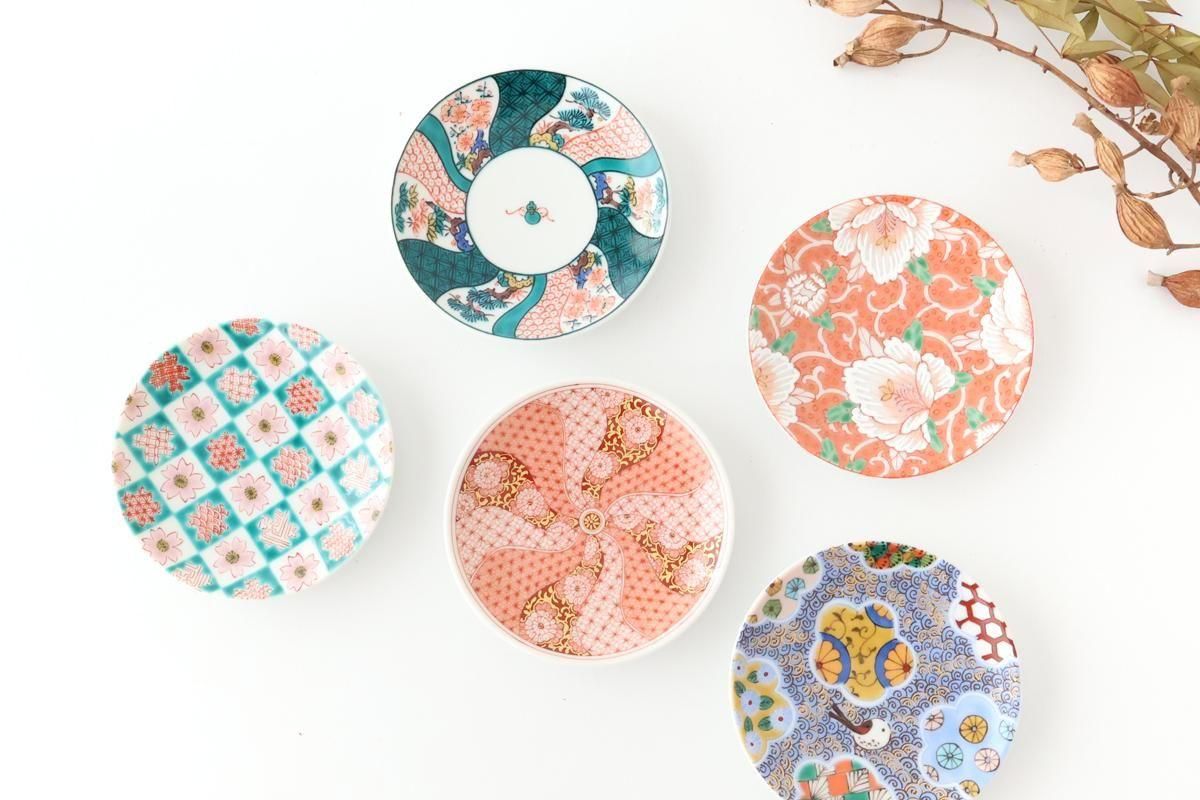 Kutani Art Sauce Plate Plum and Auspicious Pattern | Kutani Ware