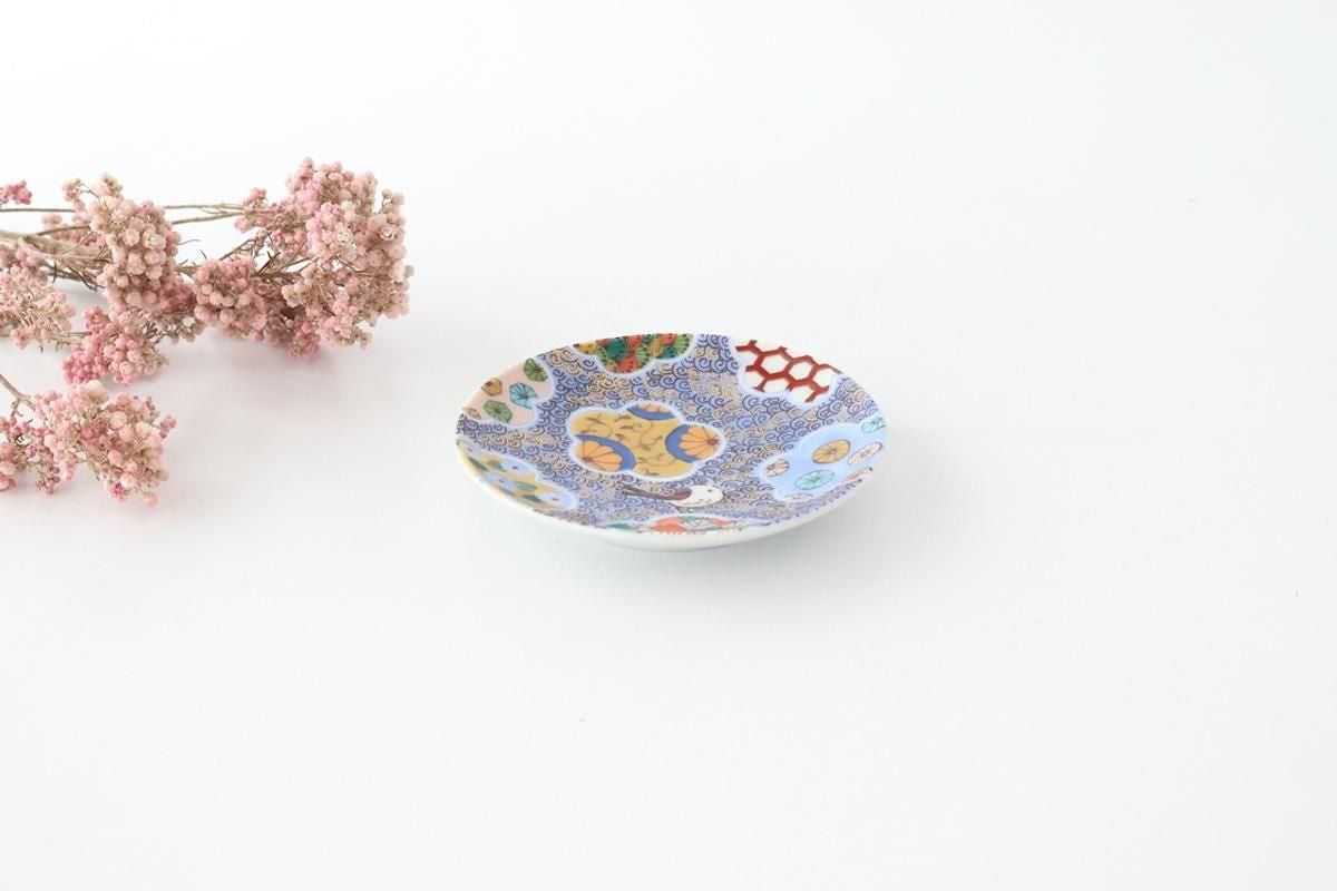 Kutani Art Sauce Plate Plum and Auspicious Pattern | Kutani Ware