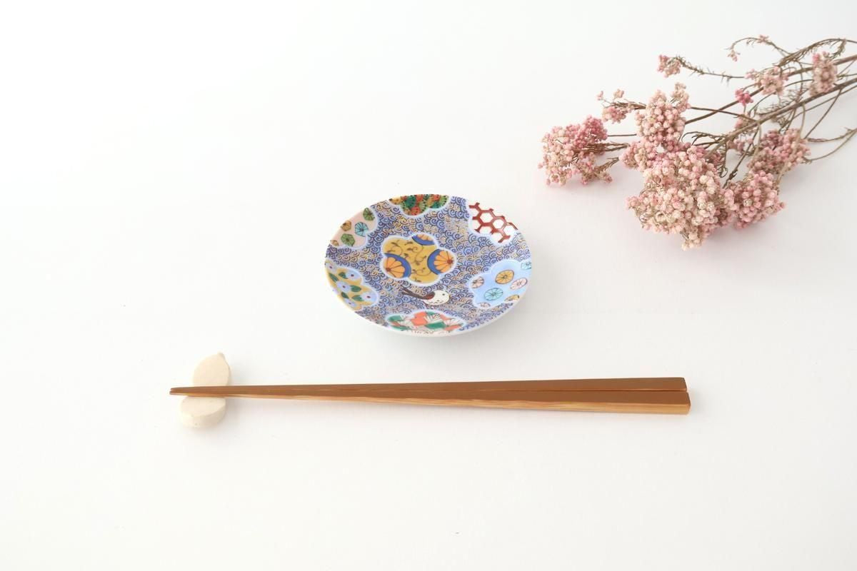 Kutani Art Sauce Plate Plum and Auspicious Pattern | Kutani Ware