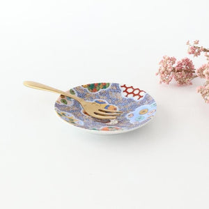 Kutani Art Sauce Plate Plum and Auspicious Pattern | Kutani Ware