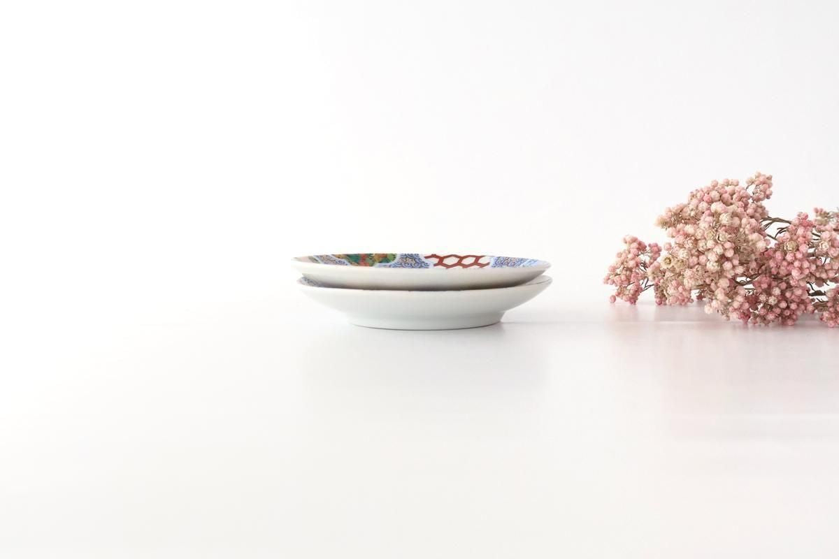 Kutani Art Sauce Plate Plum and Auspicious Pattern | Kutani Ware