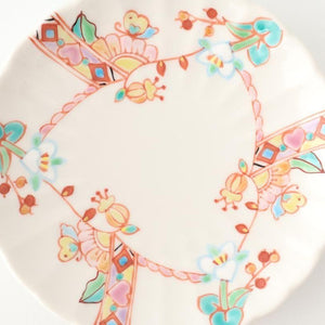 Ginshu Kiln Chrysanthemum-shaped Plate Flower and Butterfly | Kutani Ware