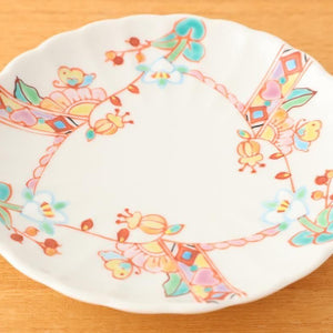 Ginshu Kiln Chrysanthemum-shaped Plate Flower and Butterfly | Kutani Ware