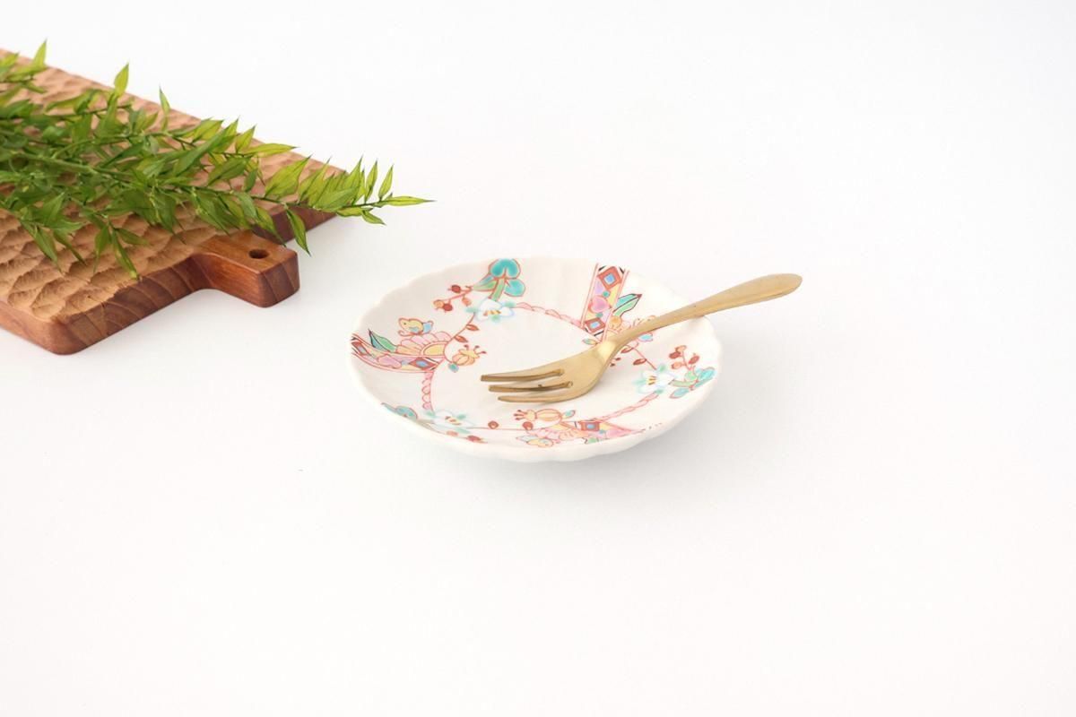 Ginshu Kiln Chrysanthemum-shaped Plate Flower and Butterfly | Kutani Ware