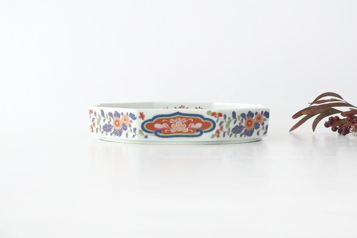 Rinkuro Kiln Octagonal Bowl Chrysanthemum | Hasami Ware