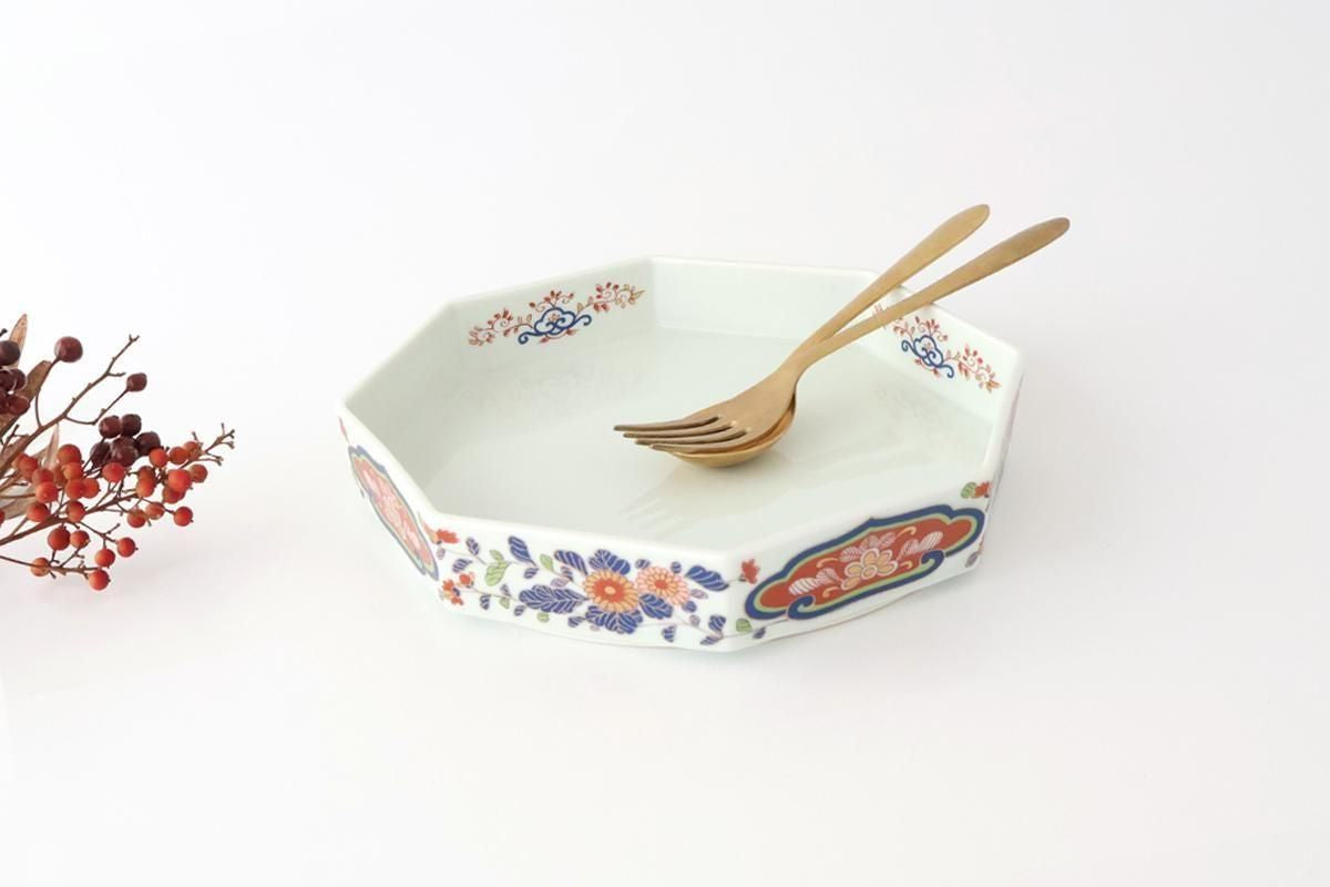 Rinkuro Kiln Octagonal Bowl Chrysanthemum | Hasami Ware