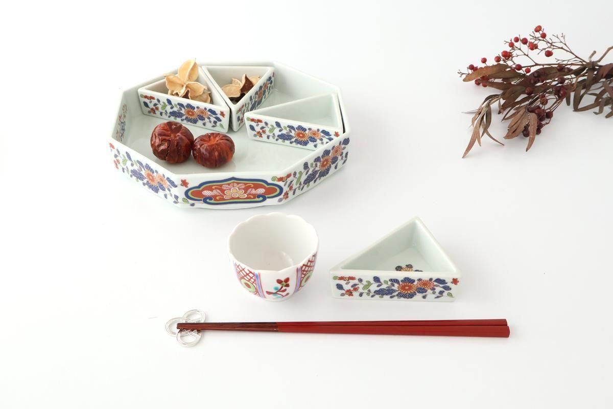 Rinkuro Kiln Octagonal Bowl Chrysanthemum | Hasami Ware