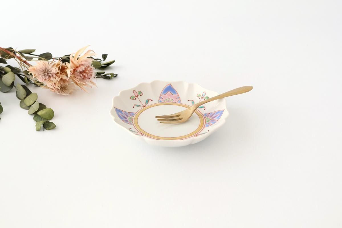 Ginshu Kiln Flower-shaped Coloerd Plate 13cm/5.1in  | Kutani Ware