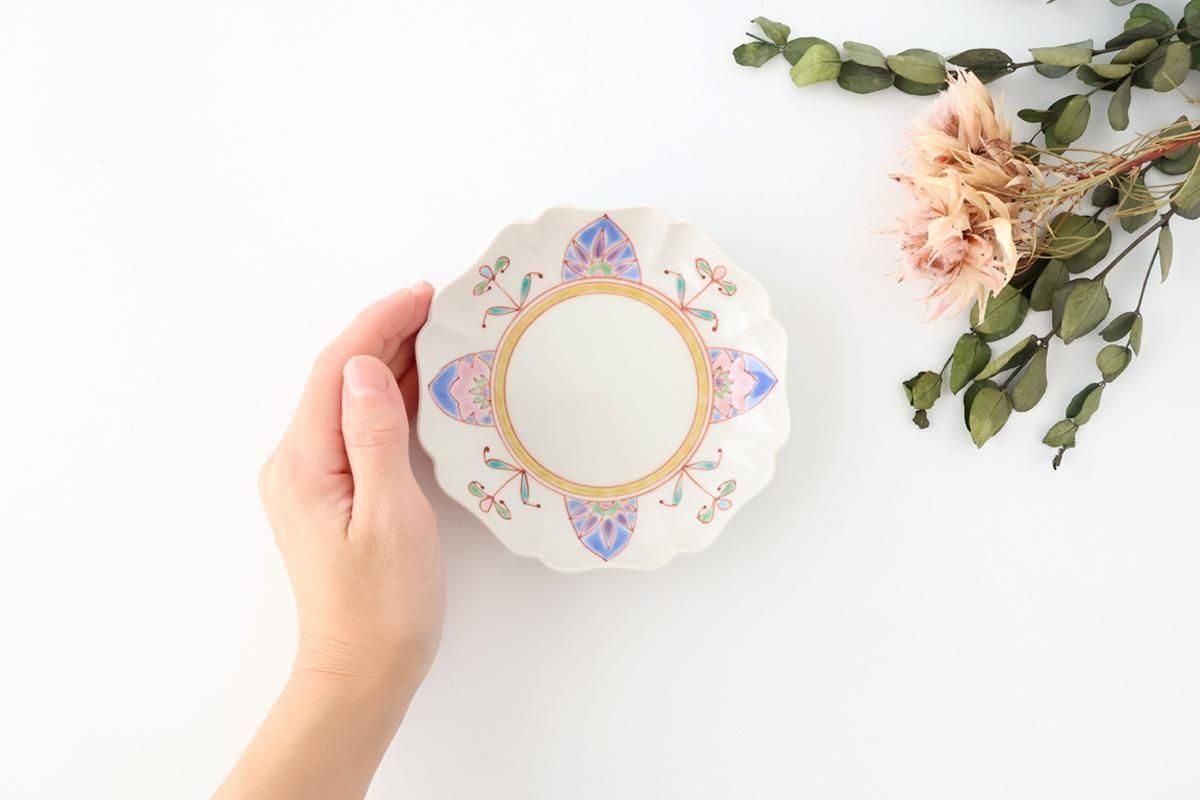Ginshu Kiln Flower-shaped Coloerd Plate 13cm/5.1in  | Kutani Ware