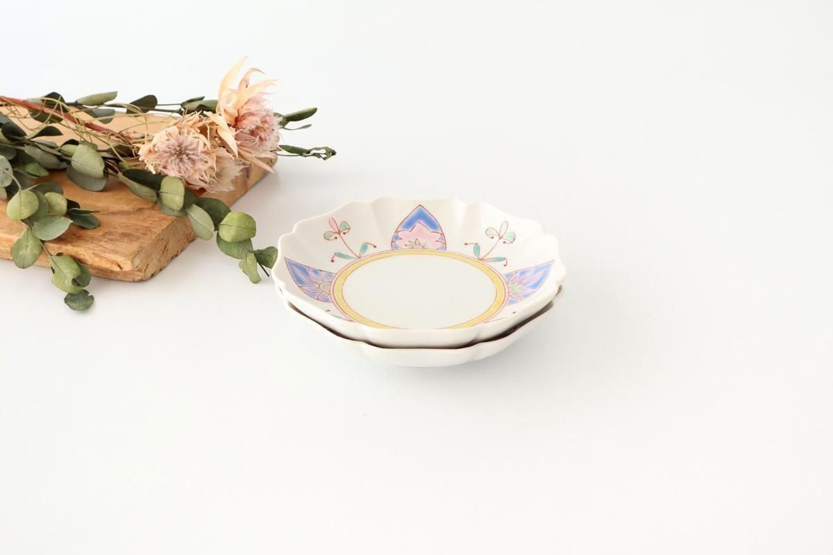 Ginshu Kiln Flower-shaped Coloerd Plate 13cm/5.1in  | Kutani Ware