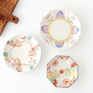 Ginshu Kiln Octagonal Small Plate Red Flower | Kobachi Kutani Ware